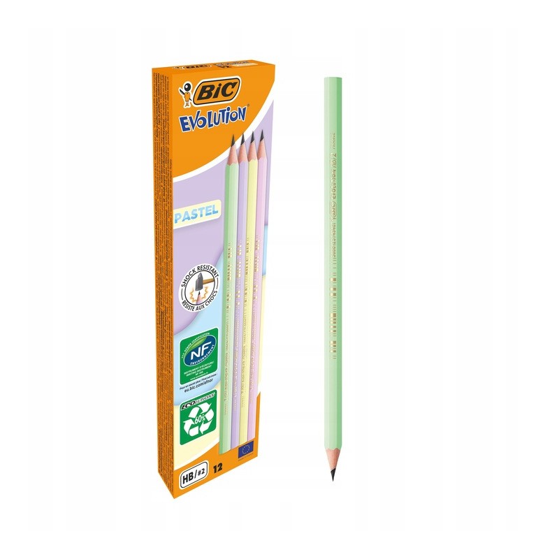 Ołówek BIC Evolution Pastel HB bez gumki 1szt. 518307
